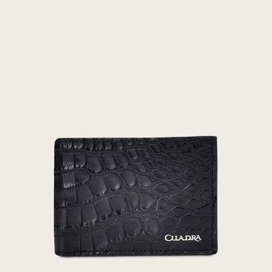 Brown handmade bifold exotic leather wallet - B2910PI - Cuadra Shop