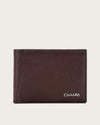 Billetera bifold de piel café hecha a mano