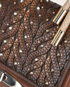 Brown handcrafted handbag with a high detailed stitching