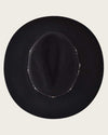 Outdoor safari black hat with leather belt