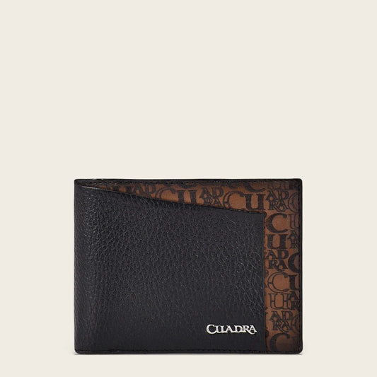 Brown handmade engraved leather wallet - Cuadra Shop