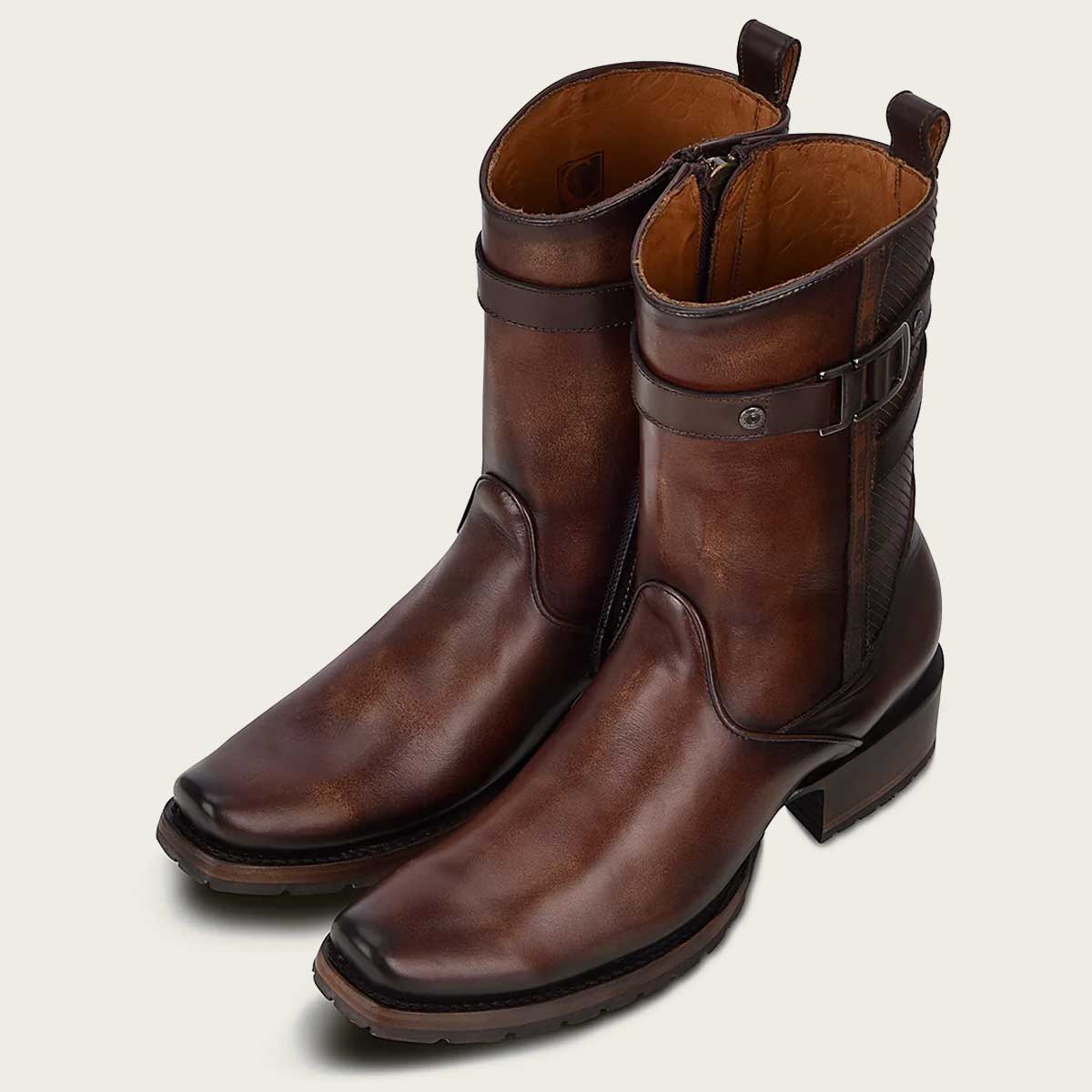 Honey Cuadra hand-painted leather urban boot for men - 1J2JRS - Cuadra Shop