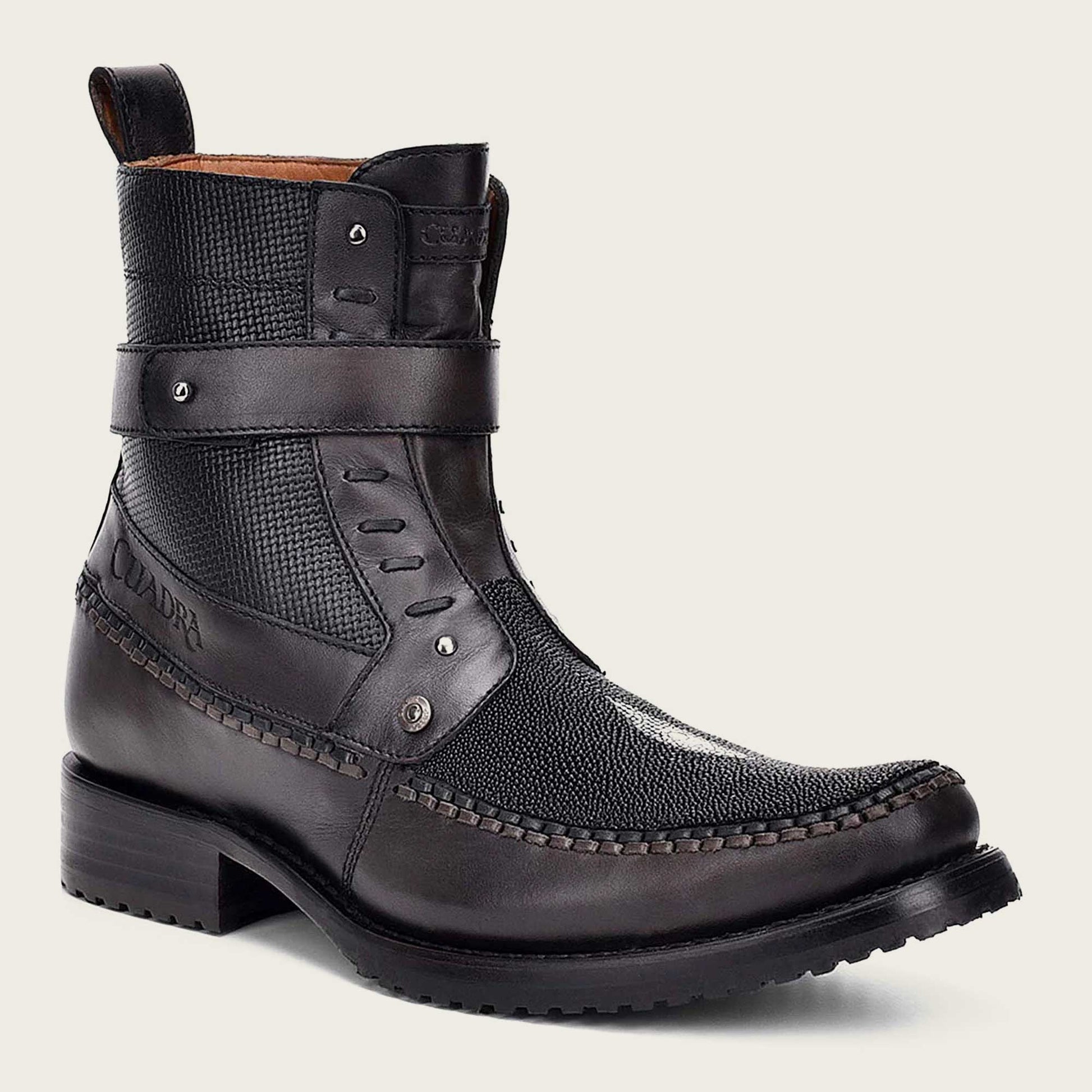 Aanleg Slot Decoratief Black Cuadra urban boot in genuine stingray leather with rubber sole -  2T1NMA - Cuadra Shop