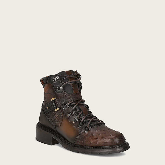 Men's brown dress ankle leather boots - 4J02TI - Cuadra Shop