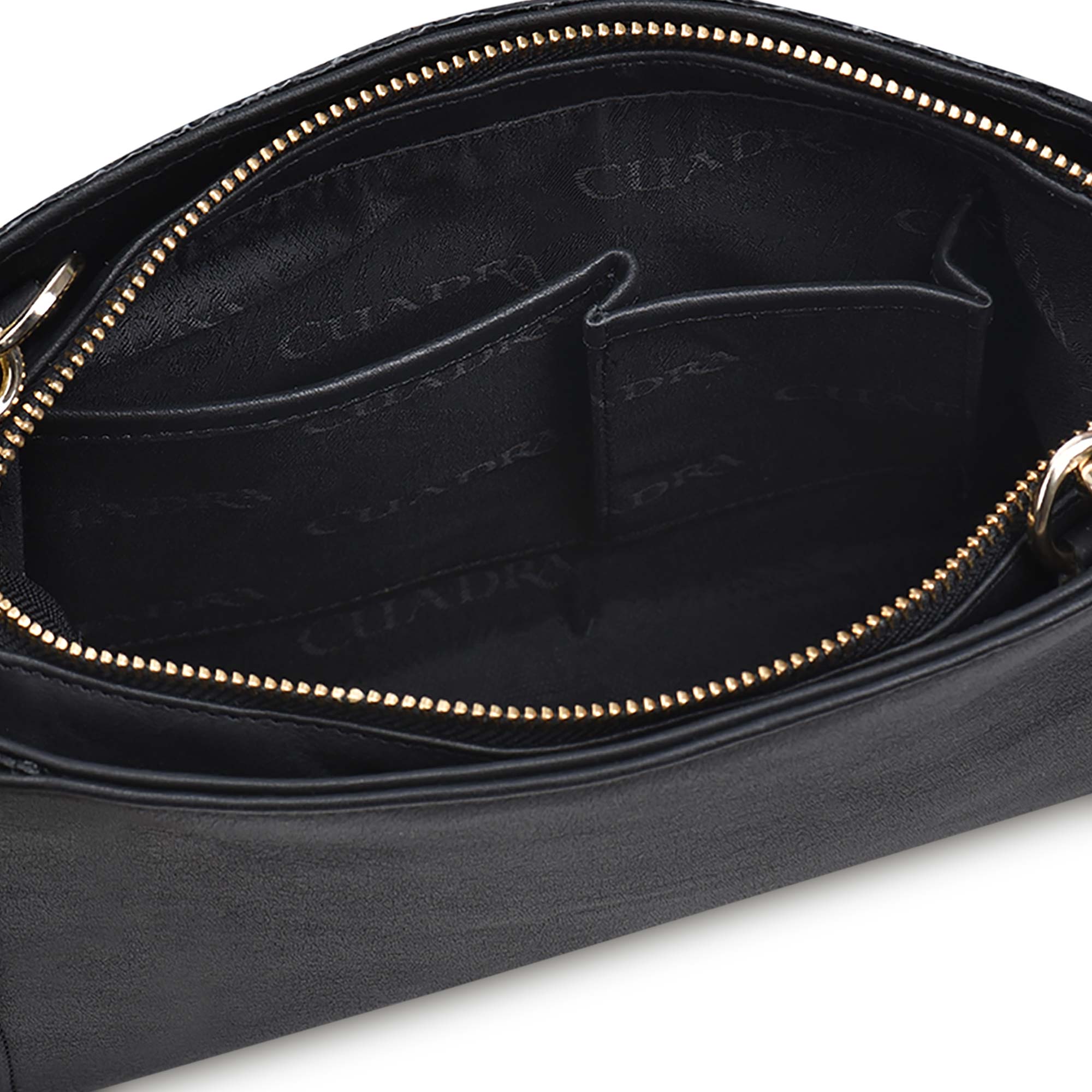 Black Cuadra crossbody bag for women in genuine stingray leather with ...