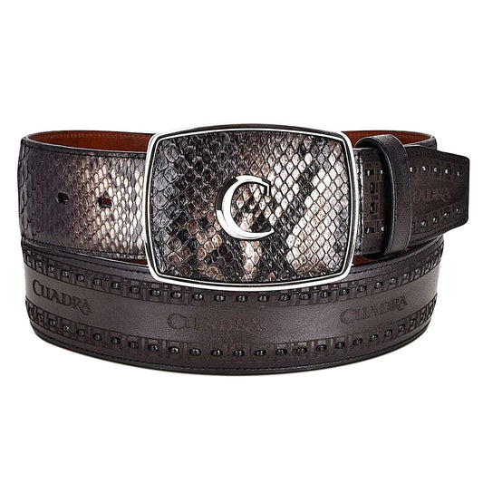 Silver Ostrich x MJ: Western belt Amboise made of brown ostrich leather -  handcrafted