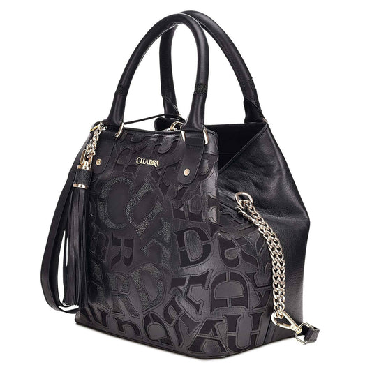 Black exotic leather handbag - BOD22MA - Cuadra Shop