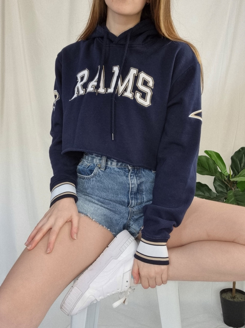 ShopCrystalRags Los Angeles Rams, NFL One of A Kind Vintage La Rams Sweatshirt with Crystal Star Design