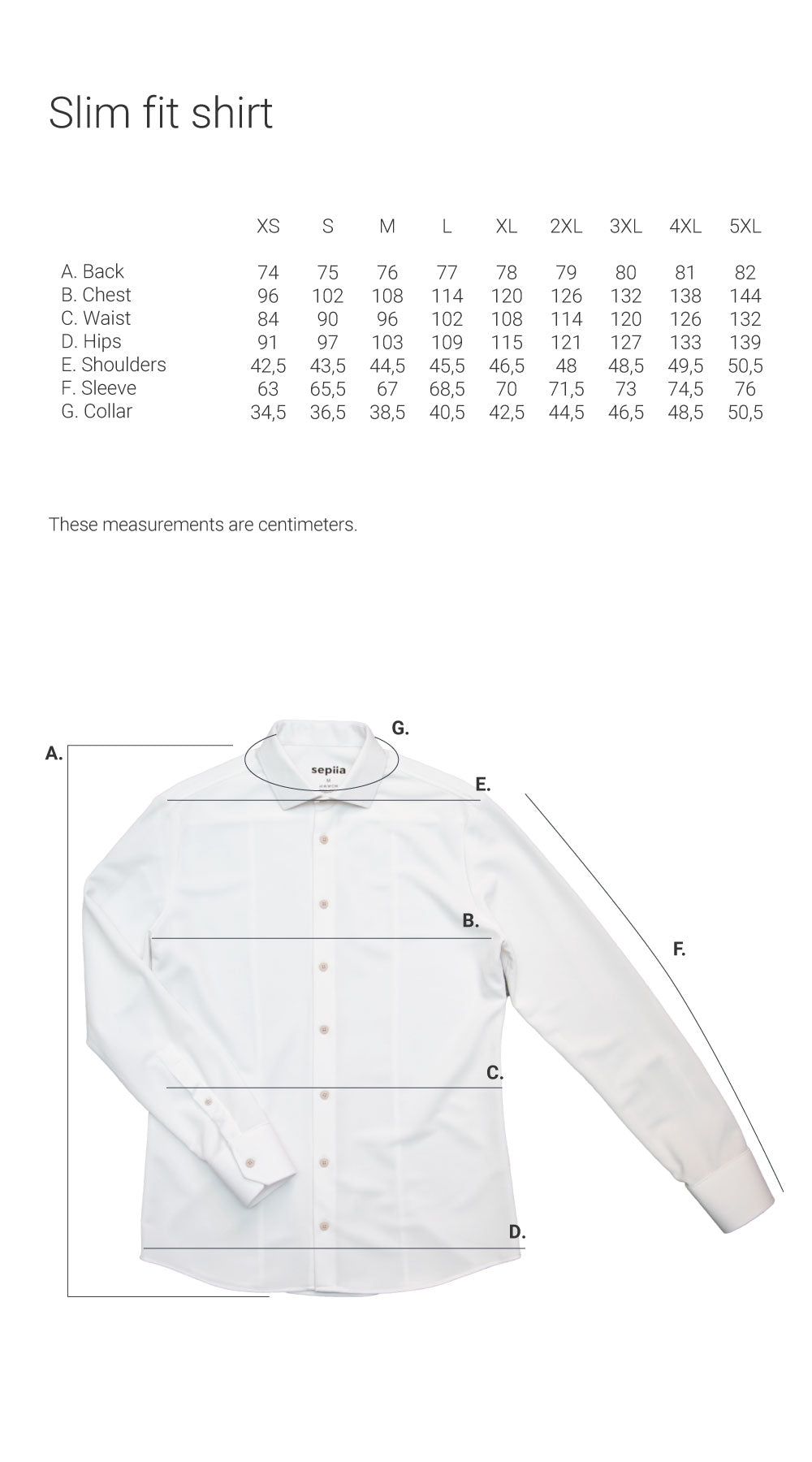 Mens Shirts Size Guide – CAMIXA