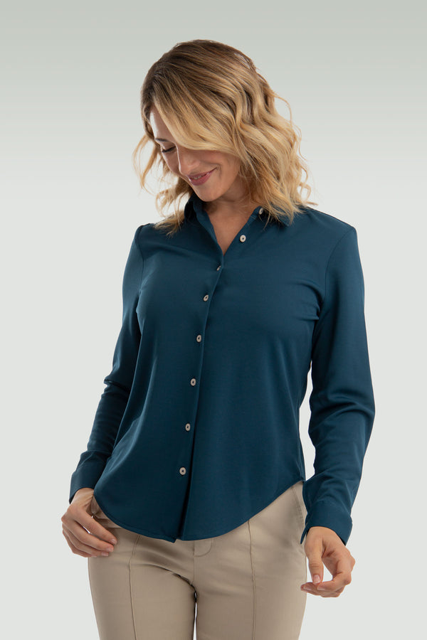 Camisa para mujer oversized básica azul zafiro| Sepiia