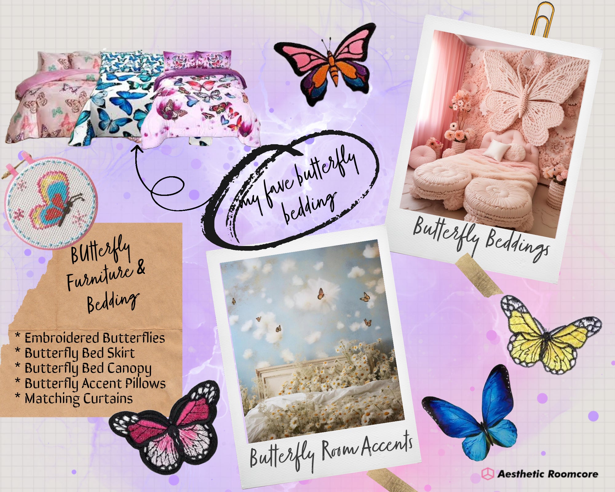 butterfly aesthetic room decor