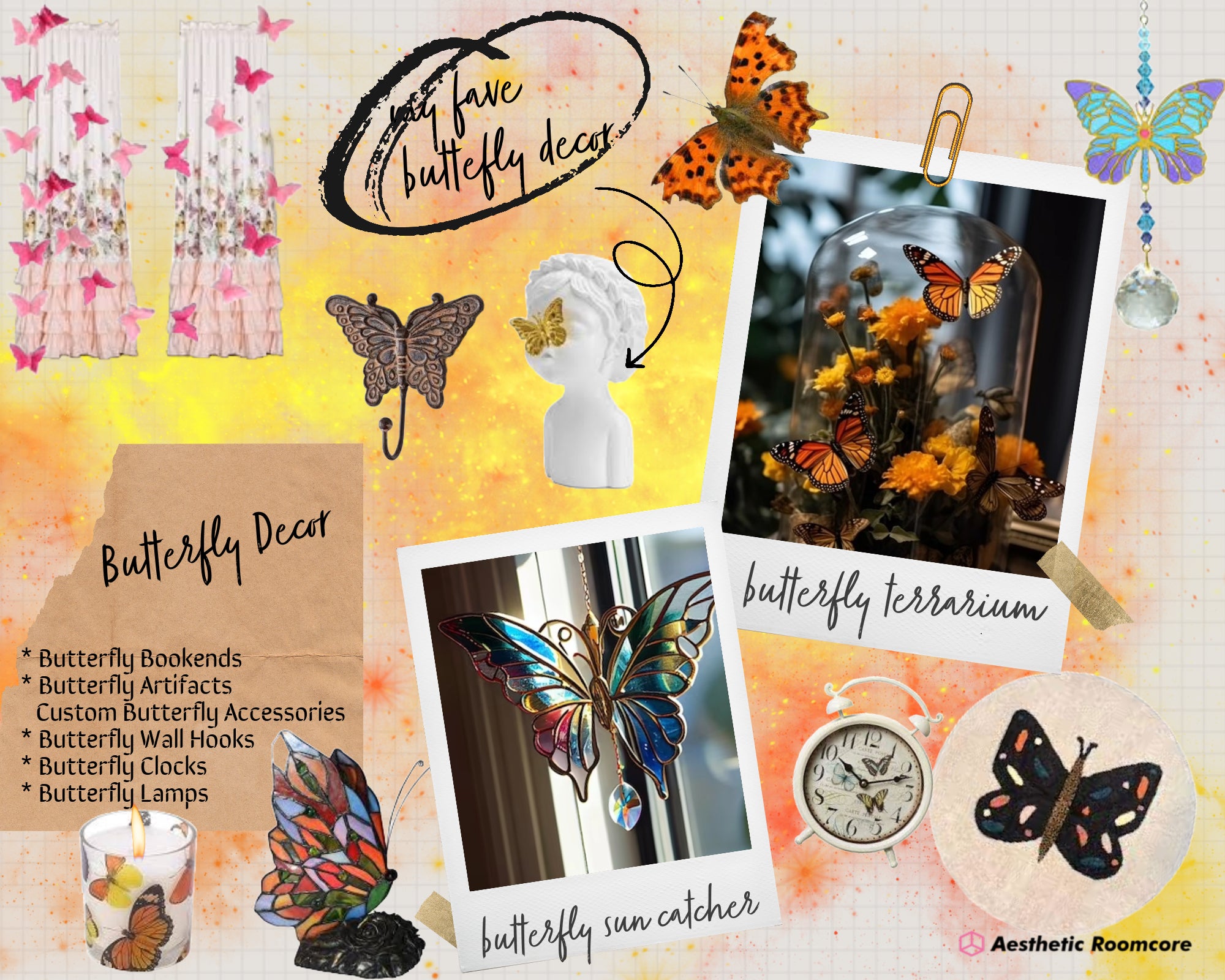 butterfly aesthetic room decor
