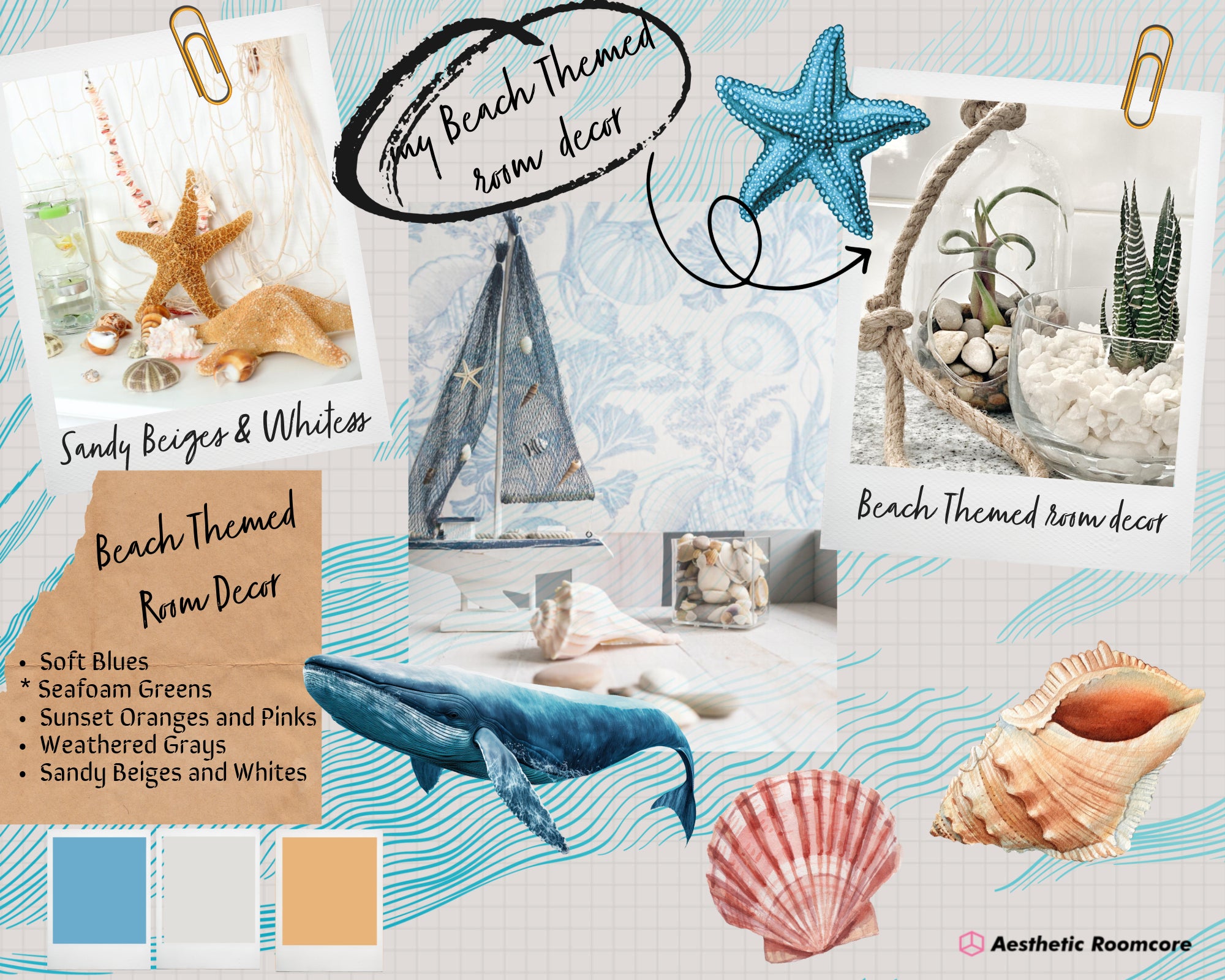 Beach Themed Bedroom | Aesthetic Room Decor