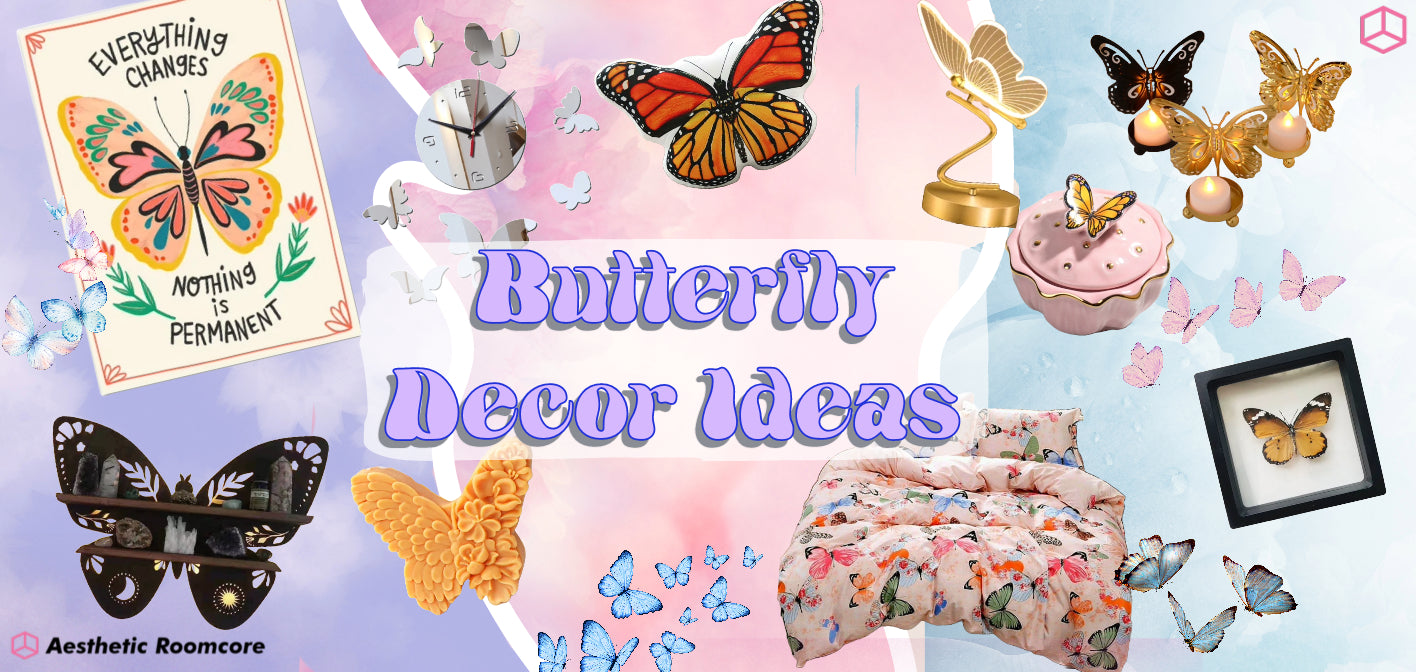 Butterfly Wall Decals for Girls Room, Vinyl Stickers to Decorate with,  4-color package