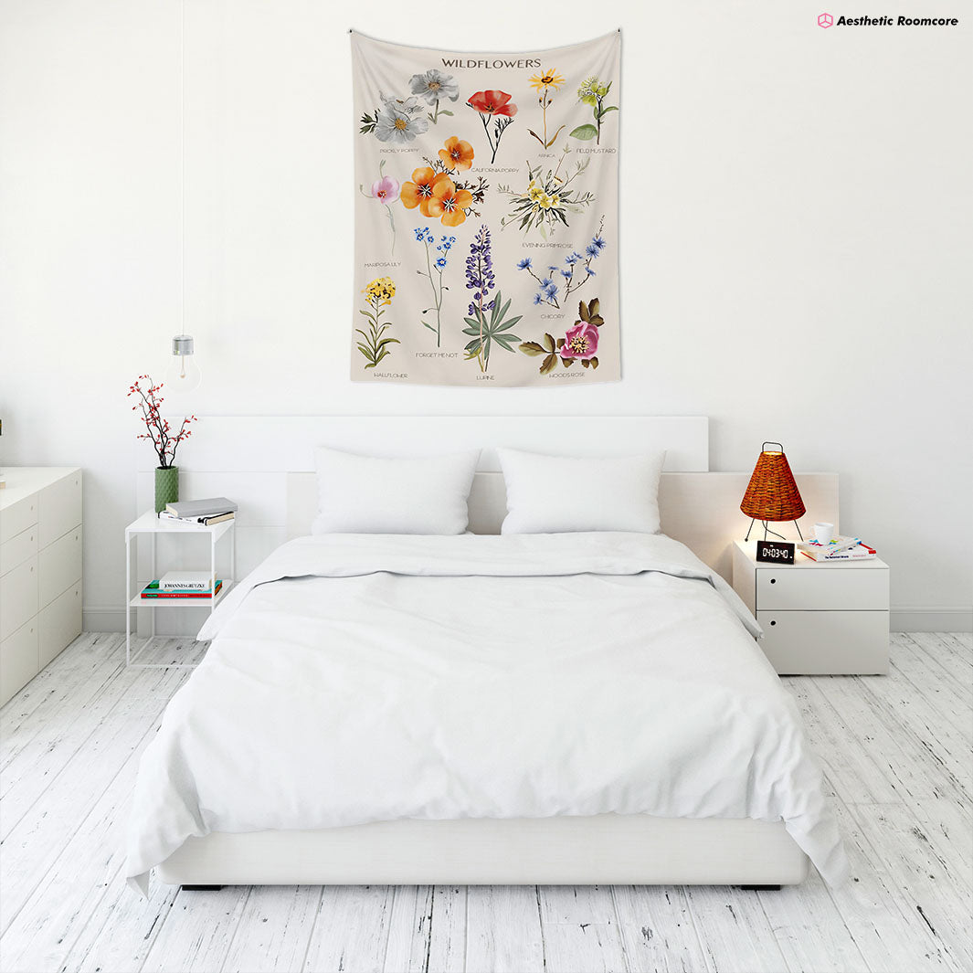 Wildflowers Tapestry, aesthetic tapestries