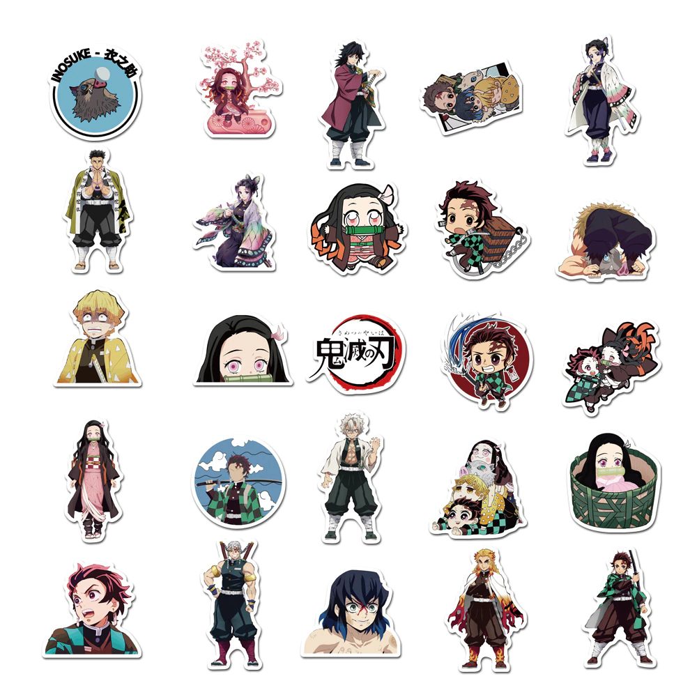 Demon Slayer Kimetsu No Yaiba Waterproof Vinyl Cute Kawaii Stickers Set Of  50/100 For Laptop, Skateboard, Luggage, Car, Bike And More From  Sportop_company, $1.41 | DHgate.Com