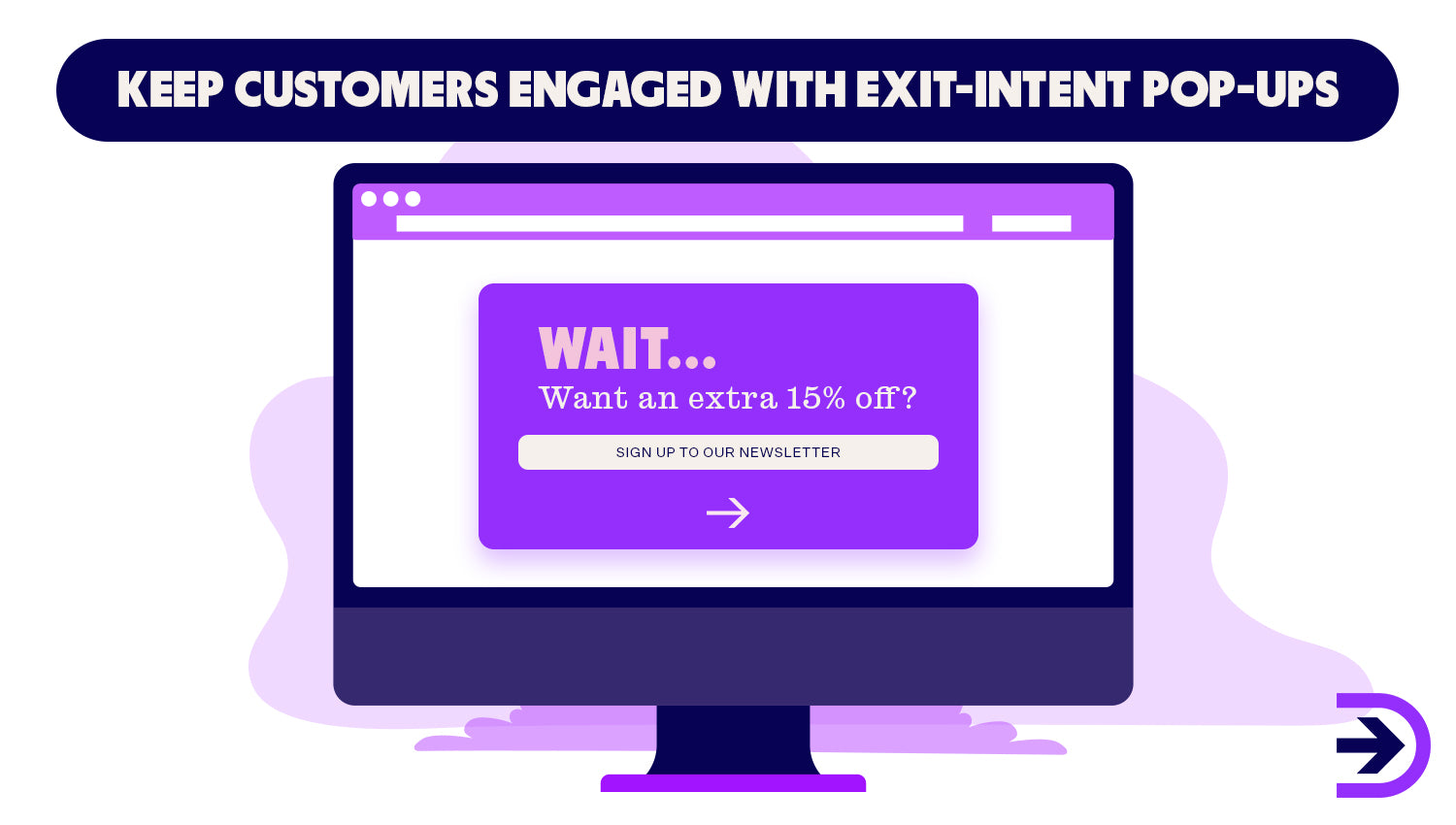 Exit intent pop-ups detect when consumers are about to leave your website and deliver targeted offers. 