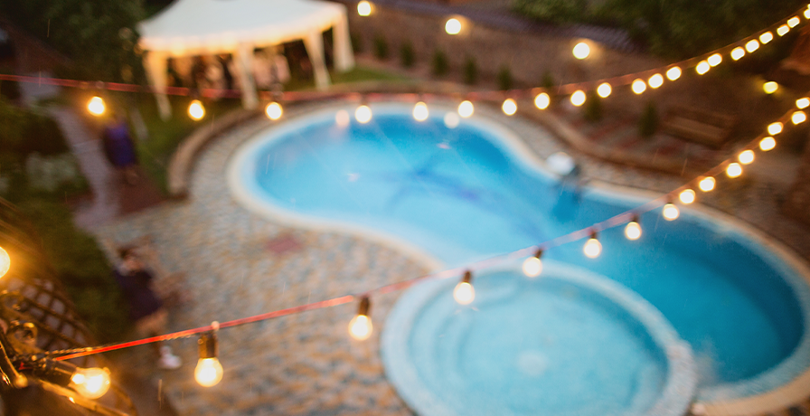 Fairy lights can add a touch of magic to your poolside - just make sure they're at least 10 feet above the pool and installed by a professional.