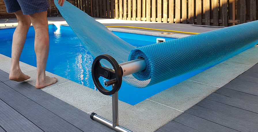 A pool cover is a great way to prevent dirt and debris from getting into your pool, save on water and even heat your pool.