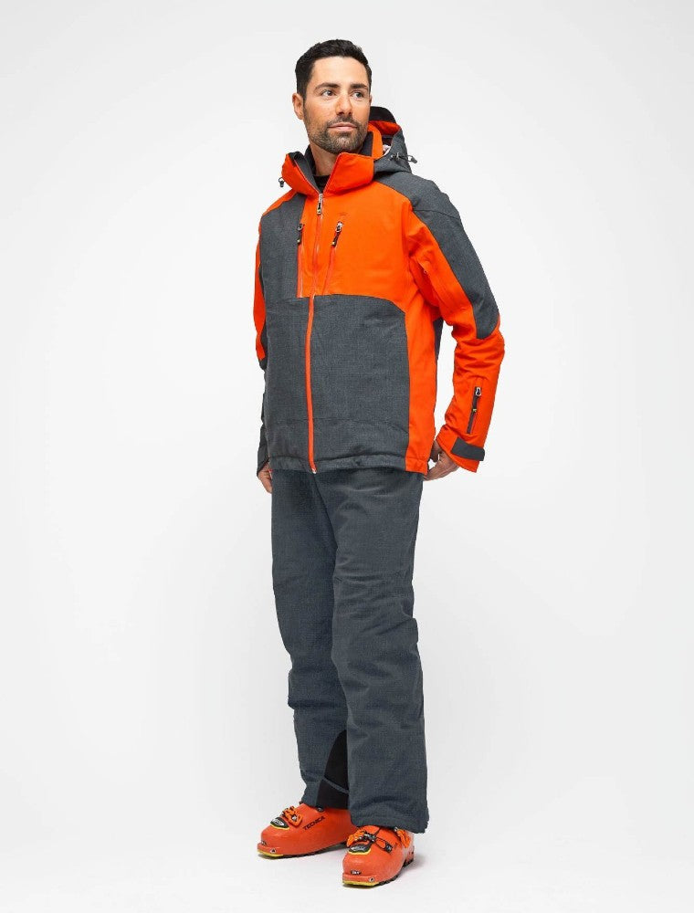 Snowbird Wool Jacket Man Hey Sport color Grey and Orange made with ECONYLu00ae regenerated nylon