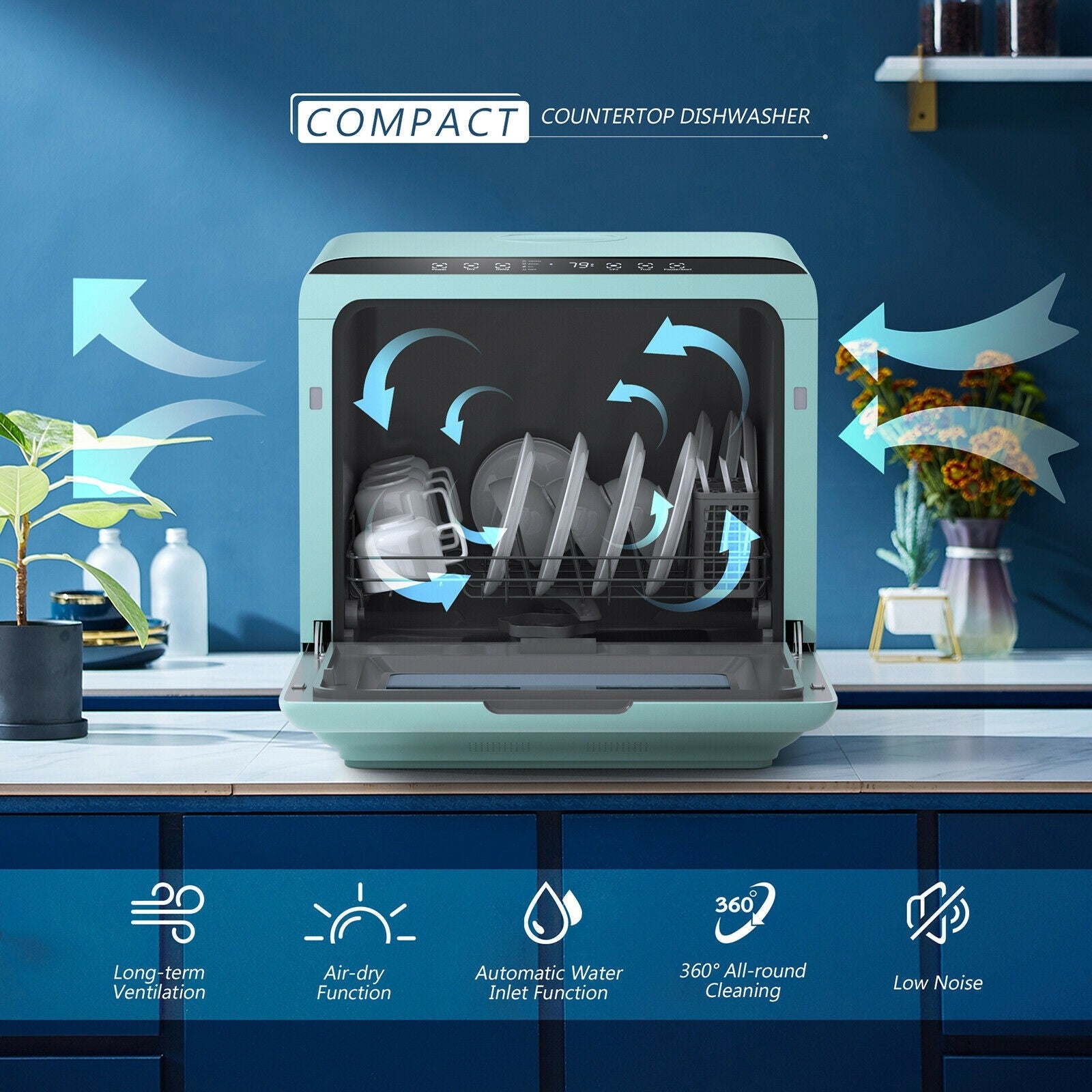 Premium Countertop Portable Dishwasher 5-Mode With Water Tank – Avionnti