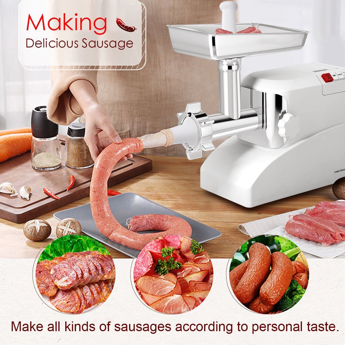 Manual Meat Grinder, Heavy Duty Meat Mincer Sausage Stuffer, 3-in-1 Hand  Grinder With Stainless Steel Blades For Meat, Sausage, Cookies, Easy To  Clean