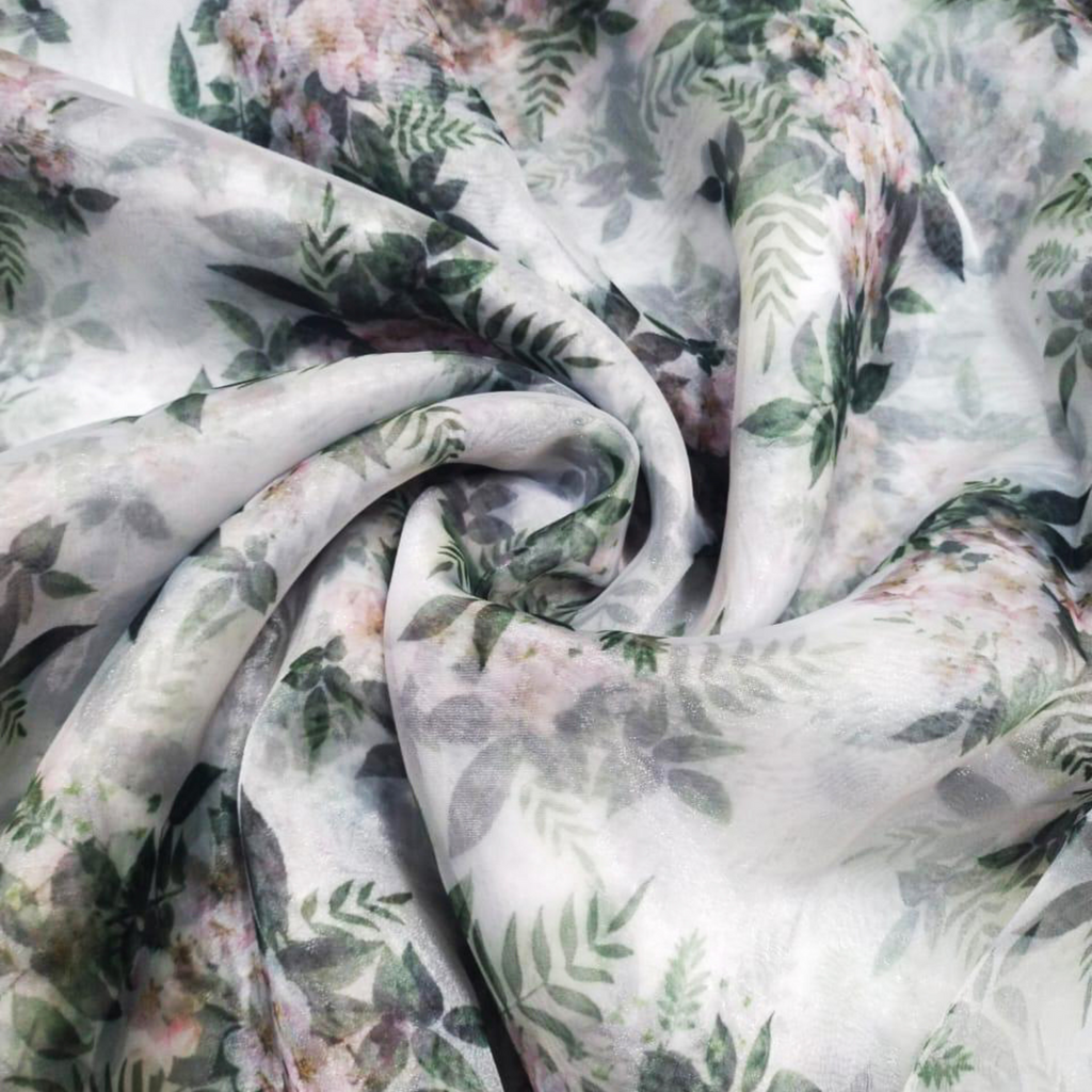 Blossoming Beauty: Soft Organza's Floral Fantasy Unveiled by OM Fabs ...