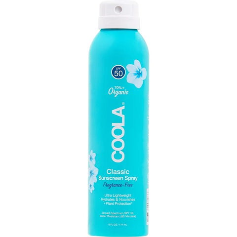 Broad Spectrum SPF 50 UVA/UVB protection 80 minute water resistance Lightweight mist application, ideal for outdoor activities Non-aerosol, continuous spray application Reef-friendly Vegan