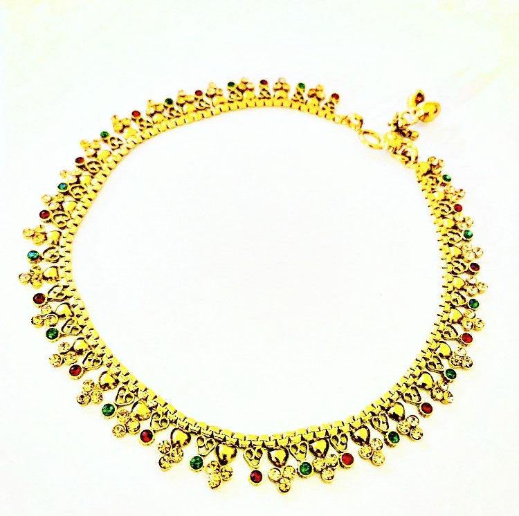 Multi-Color Gold Anklet