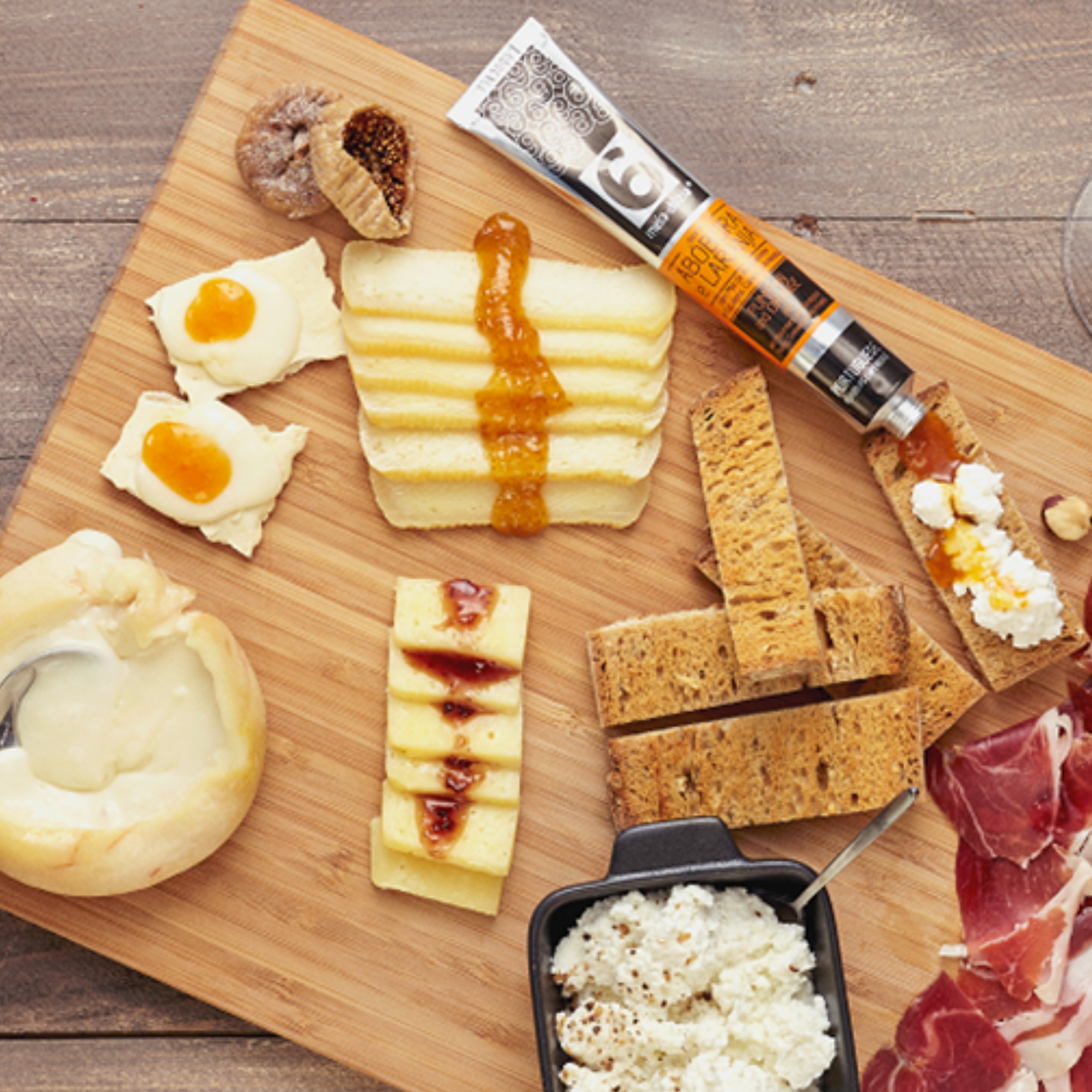 Cheeseboard with Pumpkin and Orange Jam with Almonds