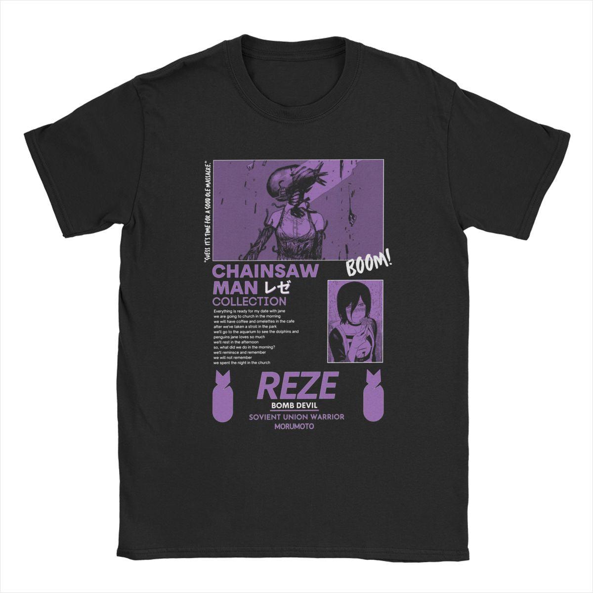 CHAINSAW MAN REZE BLACK TEE - MANGA - ANIME MERCH