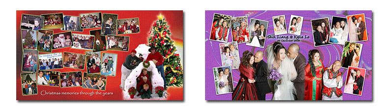 Wide Photo Collage Puzzle Layouts Set 3
