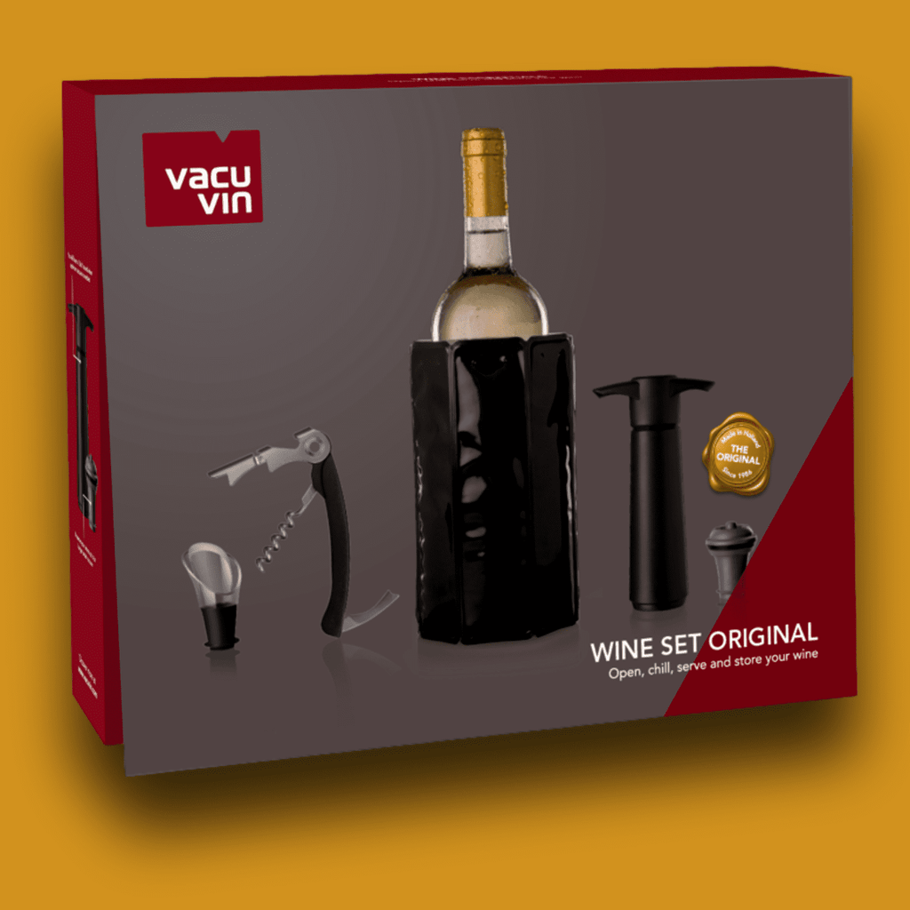 Vakuumpumpe Schwarz mit 2 Weinverschlüsse Vacu Vin - PRObioWEIN