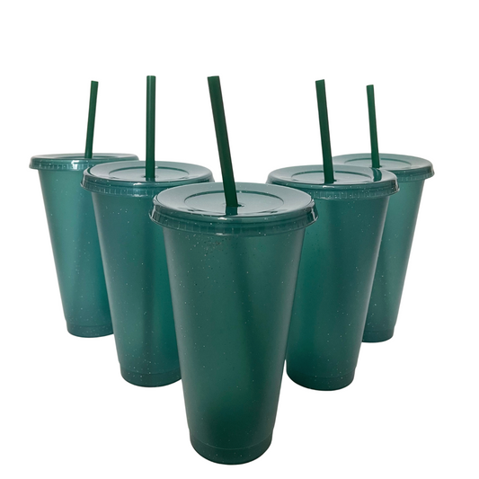 Hunter Green Plastic Cups