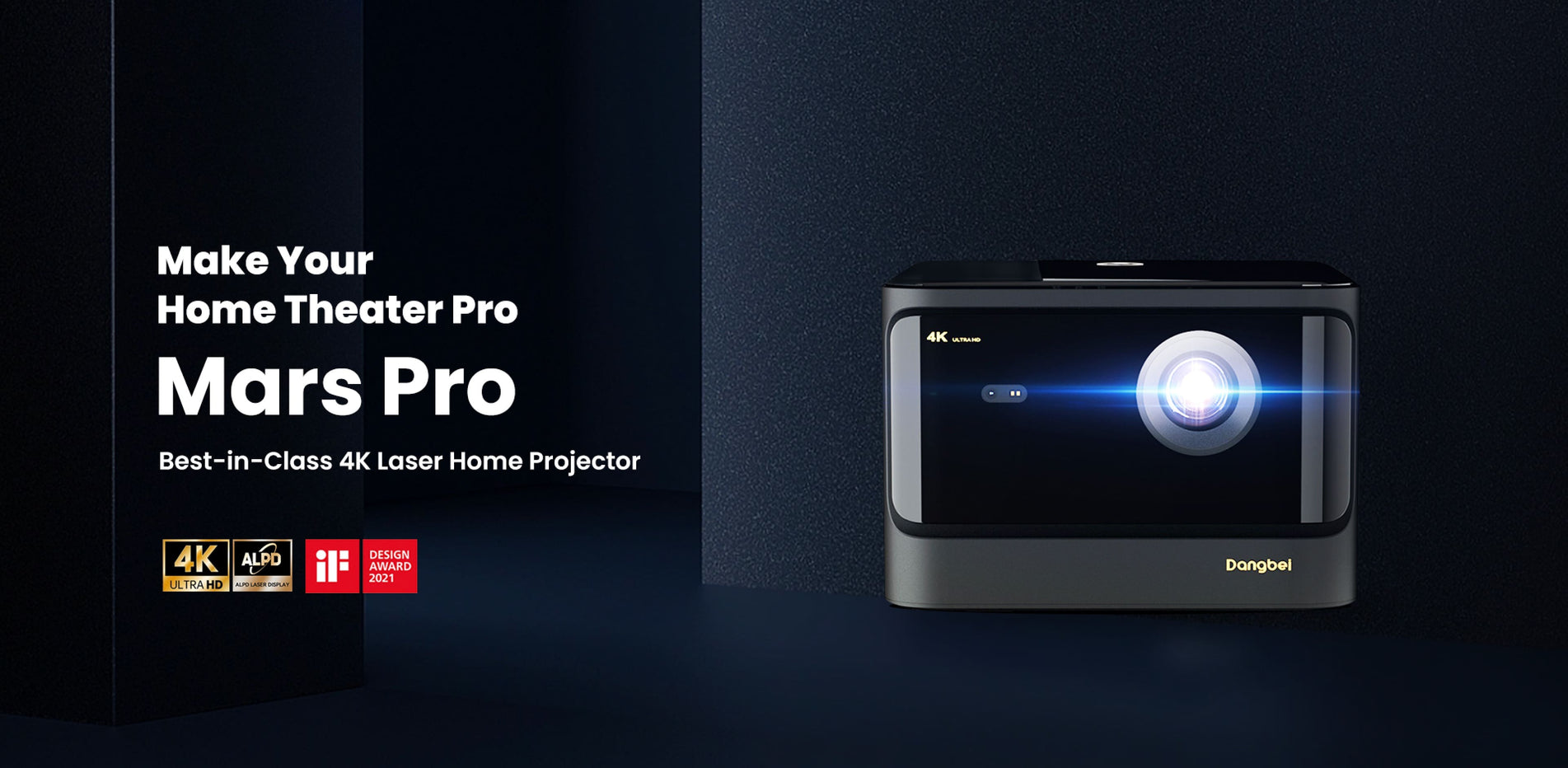 Dangbei Mars Pro 4K Projector with Dongle and Ceiling Mount