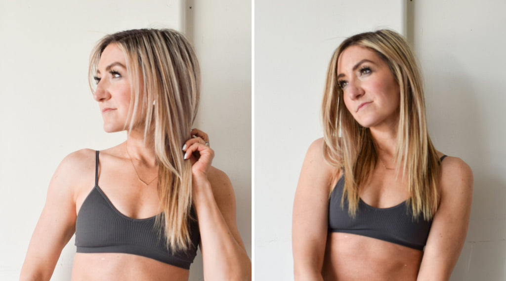 Guide to finding the right bralette size - girl standing in the elli bralette looking to the side