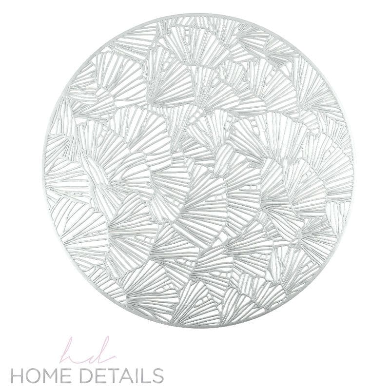Round Shell Laser Cut Placemat in Silver