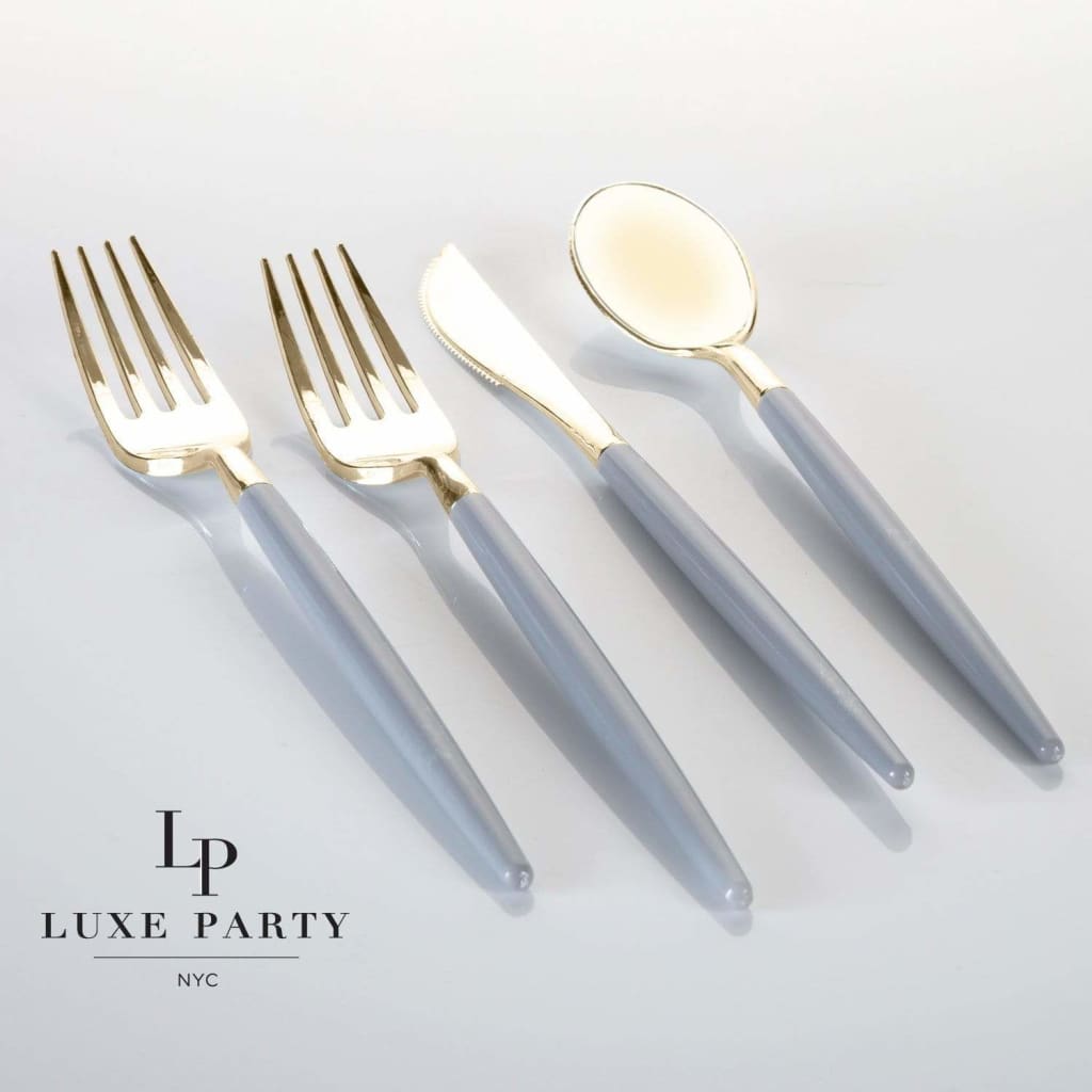 Emerald Essence Cutlery Sets - Premium Marble & Gold-tone Finish