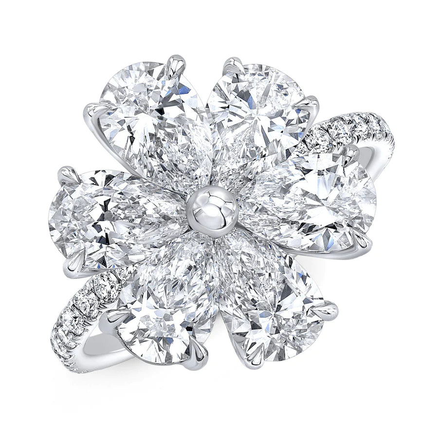 White Gold Flower Ring