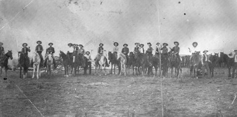 Cowboys at Red Driver Station on the Chisholm Trail in 1870