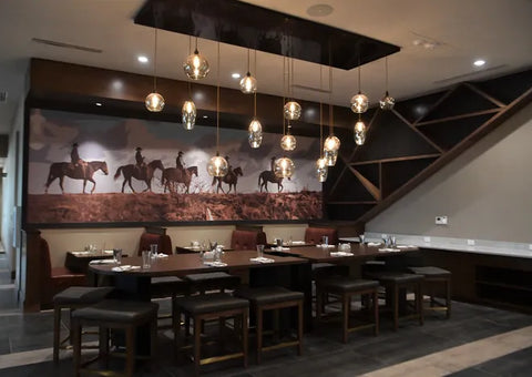 Wellborn 2R steakhouse features cowboy images from the ranch