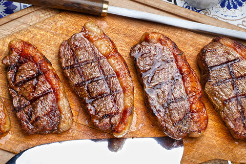 Grilled picanha steaks, traditional Brazilian cut!