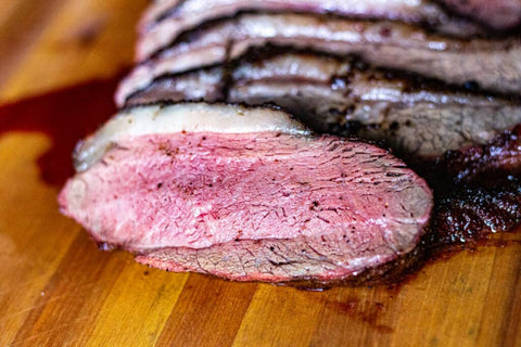 Roasted and sliced all natural Angus Picanha roast