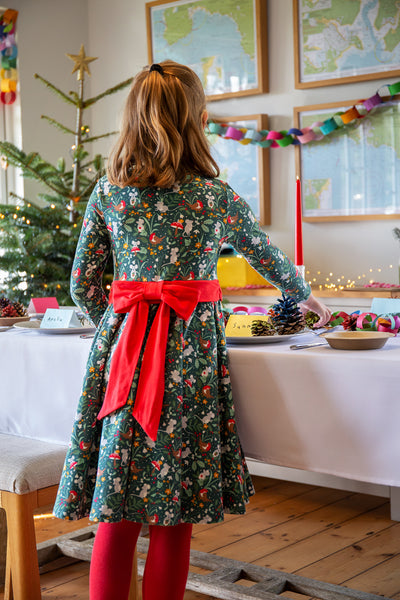 Frugi Party Skater Dress - organic cotton Christmas dress for girls