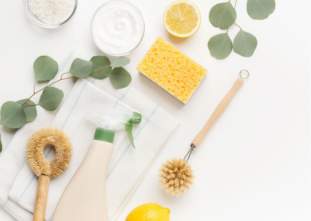 Ingredients and receptacles for making homemade cleaning products