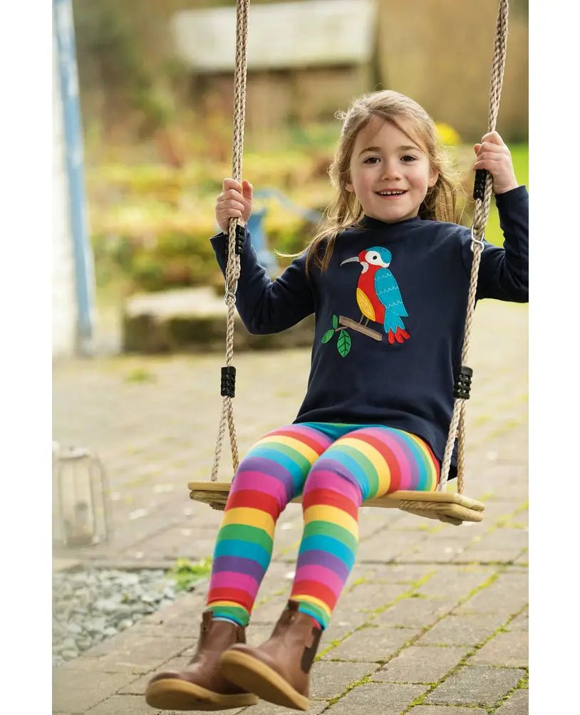 Frugi Toasty Tights, Rainbow Marl Breton - Organic Cotton (soft