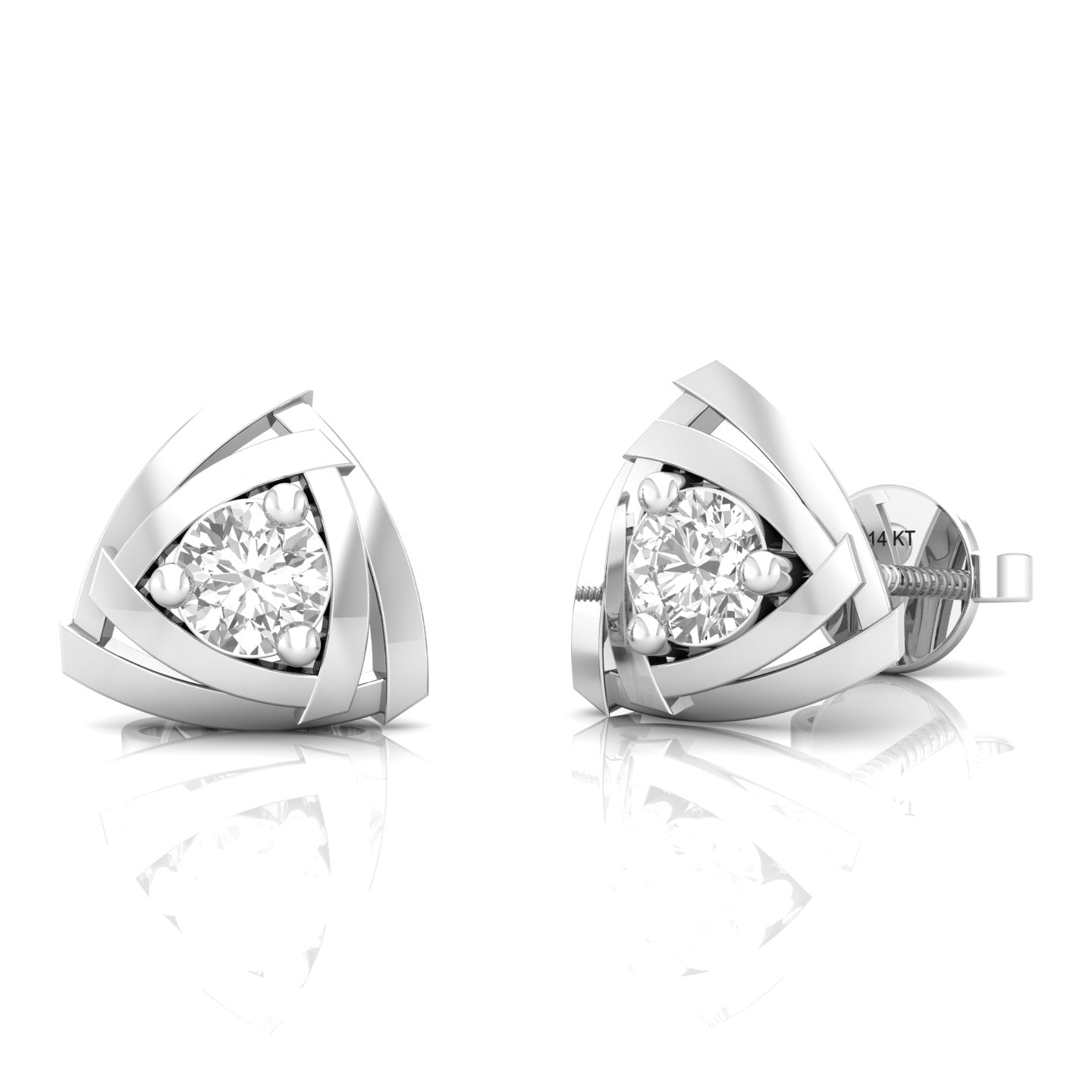 Round Diamond Lock Style Stud Earrings – CDL FINESHINE