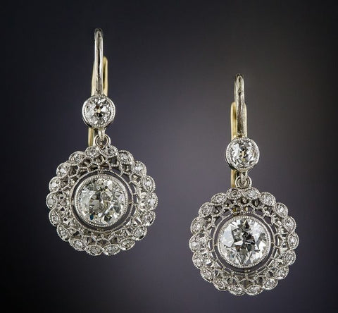 Rose Cut Diamond Earrings