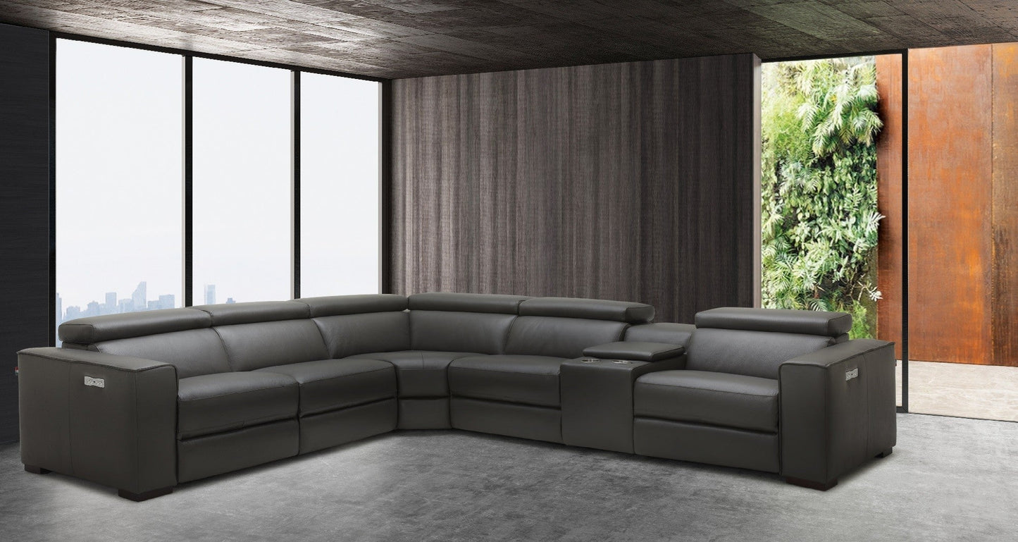 J&M Furniture Picasso Motion Sectional in Dark Grey