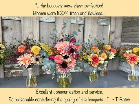 wedding bouquets in vases